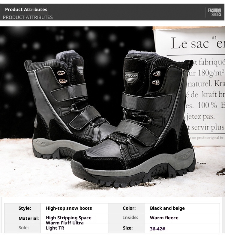 Zees Cross-Border Snow Boots Women, Mid-Calf, Warm, Fleece-Lined, Plus Size, Winter Waterproof, Non-Slip, Northeast Outdoor_voghion.com