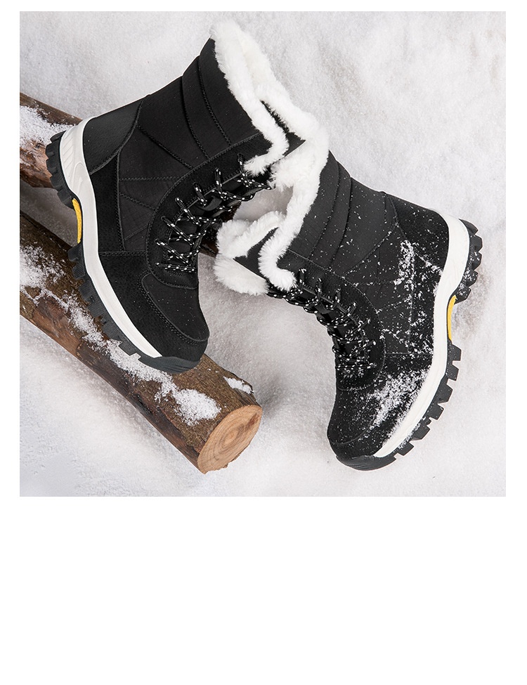 Zees Damen-Winterschuhe aus Baumwolle, gefüttert mit Fleece, wasserdicht, rutschfest, wadenhoch, ideal zum Skifahren_voghion.com