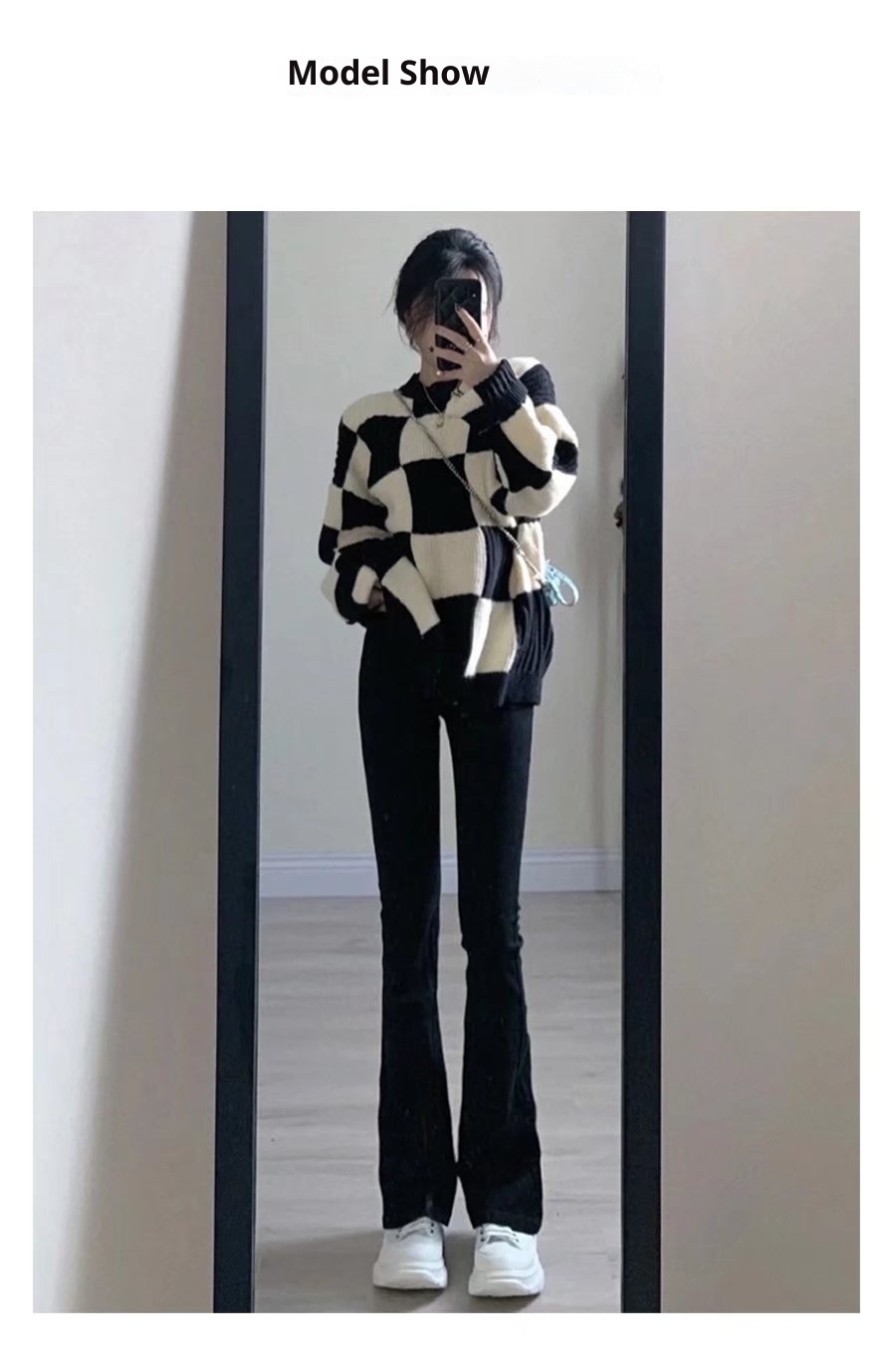 ChicShe Flared Jeans For Women 2024 New Spring Autumn High Waist Slim Fit Petite Black Bootcut Pants_voghion.com