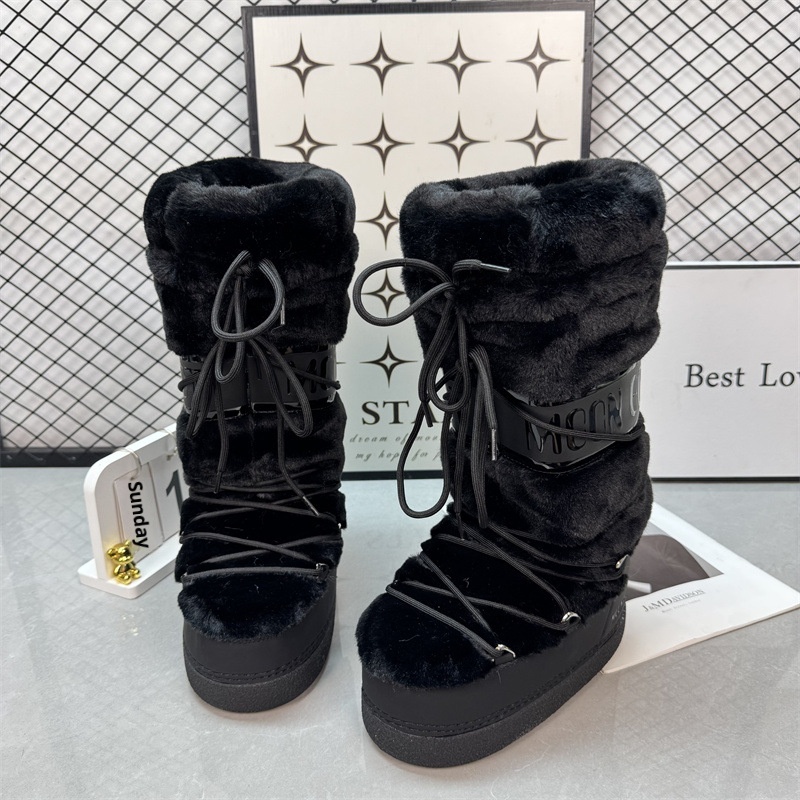 Zees 2025 Winter New Upgraded Moon Snow Damen-Skischuhe mit hohem Schaft, Schnürung, rutschfest und warm_voghion.com