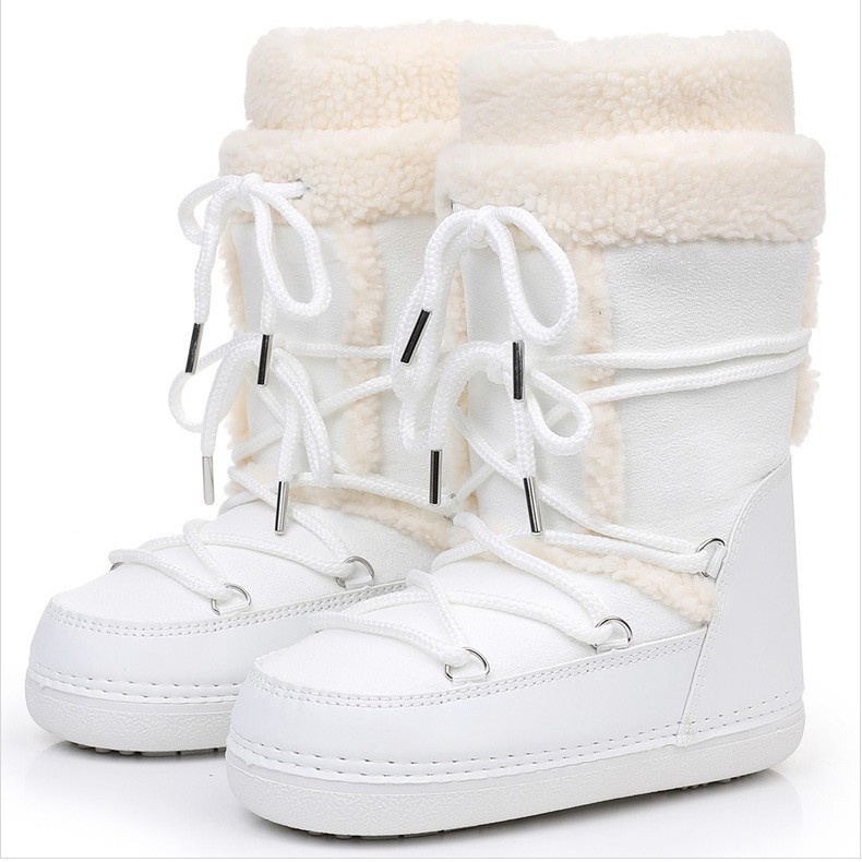 Zees Y035 Export European Lamb Wool High Tube Suede Space Women's Ski Northeast Snow Country Moon Boots Warm_voghion.com