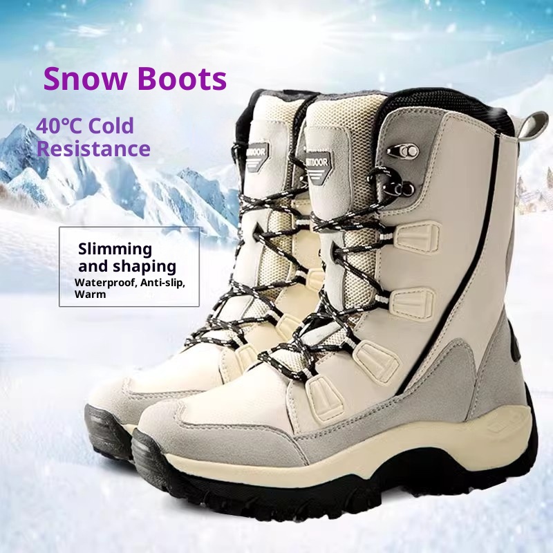 Zees Cross-Border Snow Boots Women, Mid-Calf, Warm, Fleece-Lined, Plus Size, Winter Waterproof, Non-Slip, Northeast Outdoor_voghion.com