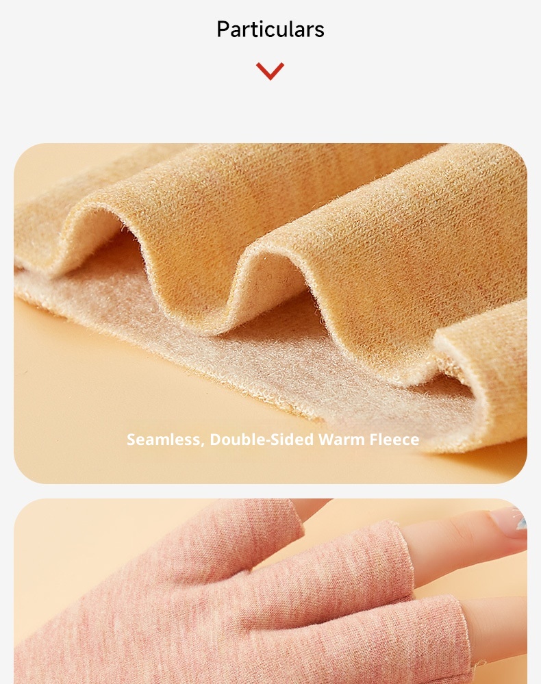 boy Boy Warm Gloves For Women, Heat-Generating, Anion Wool, Silk, Touchscreen, Autumn And Winter, Fingerless, Student, Men,_voghion.com