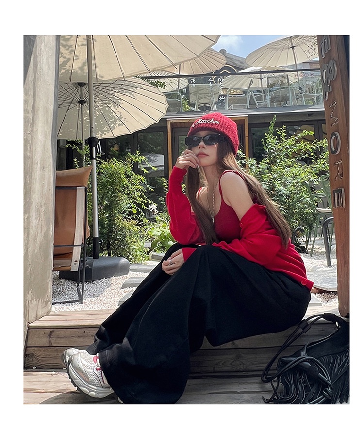 ChicShe YC&2 Color Retro High Waist Loose Wide Leg Pants Draped Floor-Length Pleated Versatile Slimming Straight Jeans For Women_voghion.com