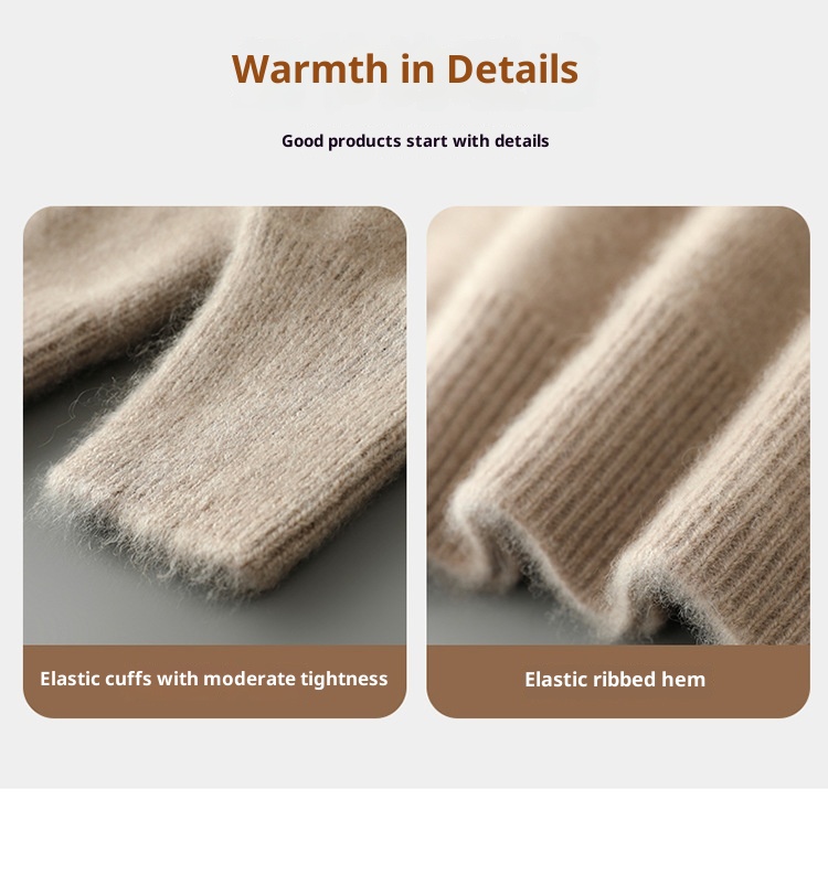 boy Boy Boy Boy 100% Pure Wool Sweater For Men, Half Turtleneck, Thickened Business Cashmere Sweater, Loose Knitted Base Shirt_voghion.com