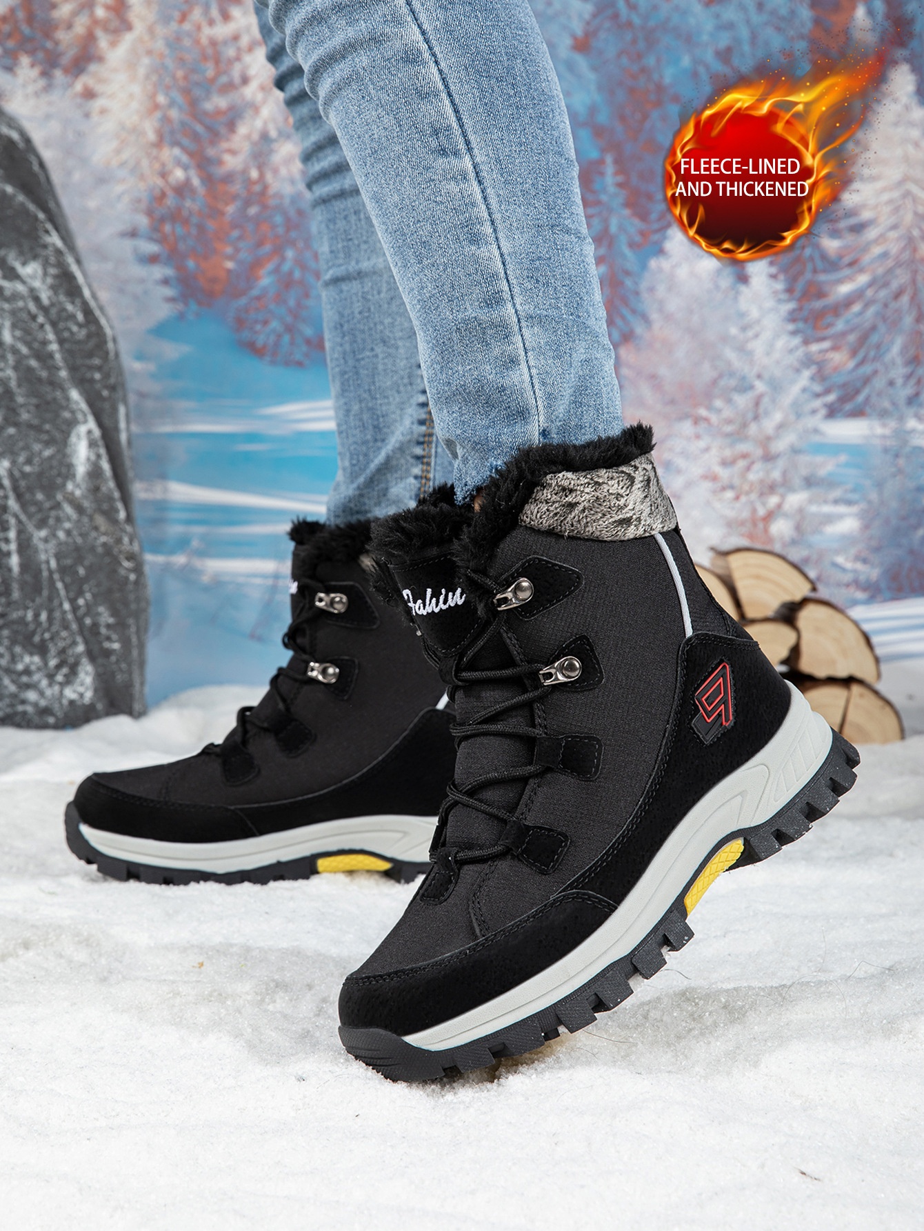 Zees Harbin Northeast Outdoor Boots With Fleece, Waterproof Cold-Proof Snow Shoes Skiing At -40 Degrees, Travel Gear For Men_voghion.com