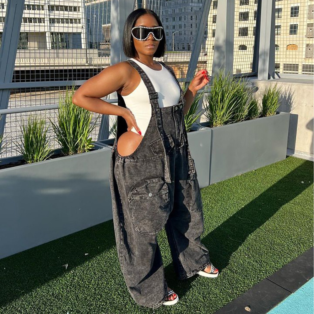 Pantaloni larghi a gamba larga con tasche larghe, stile INS, stile europeo e americano, da donna, transfrontalieri, ChicShe_voghion.com