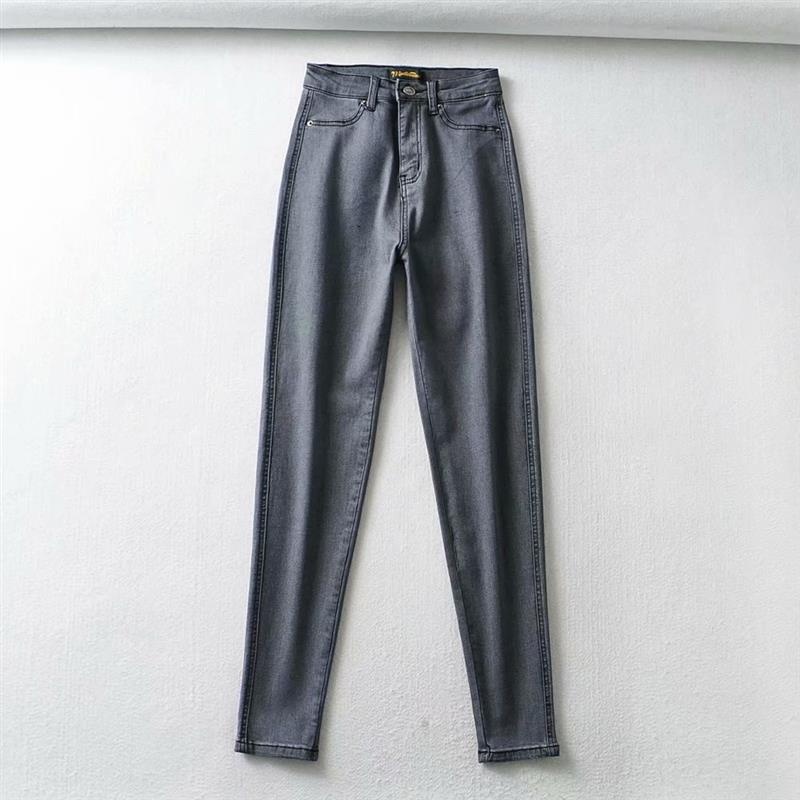ChicShe Europese en Amerikaanse stijl elastische slanke hoge taille afslankende denim dames, herfstbroek met billifting, gewassen potlood_voghion.com