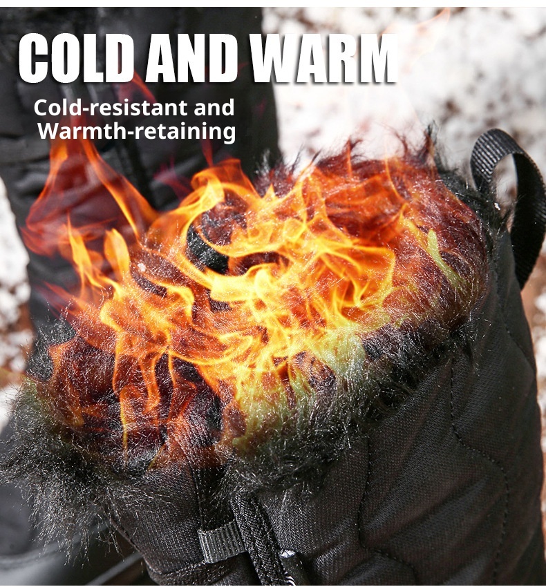 Botas antiderrapantes Zees Cross-Border para mulheres, ideais para esqui em regiões com neve no nordeste dos EUA. Forradas com lã, grossas e quentes._voghion.com