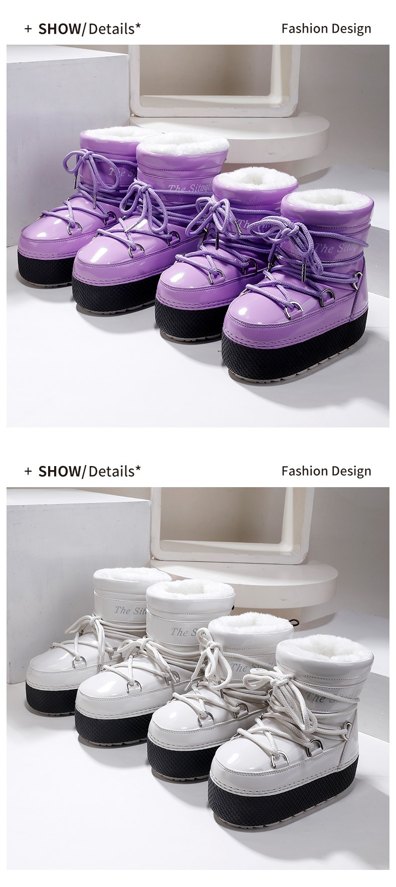 Zees Distribution Winter Parent-Child Style Sand Tea Color Ski Cross-Border Hot Sale Warm Non-Slip Thickened Mid-Calf Snow_voghion.com
