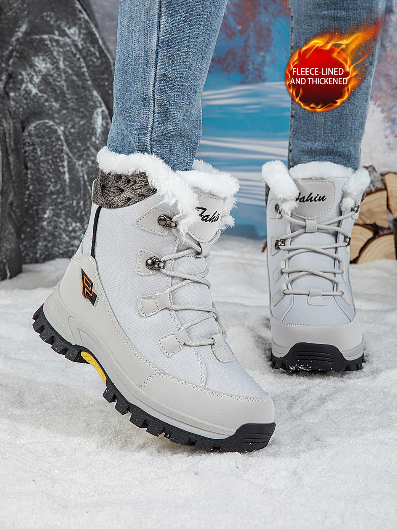 Zees Harbin Northeast Outdoor Boots With Fleece, Waterproof Cold-Proof Snow Shoes Skiing At -40 Degrees, Travel Gear For Men_voghion.com