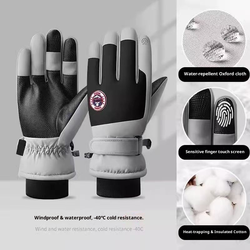 Damen-Winterhandschuhe 2024, neu, fleecegefüttert, dick, warm, kältebeständig, Touchscreen-kompatibel, winddicht, für Herren, E-Bike, Skifahren_voghion.com