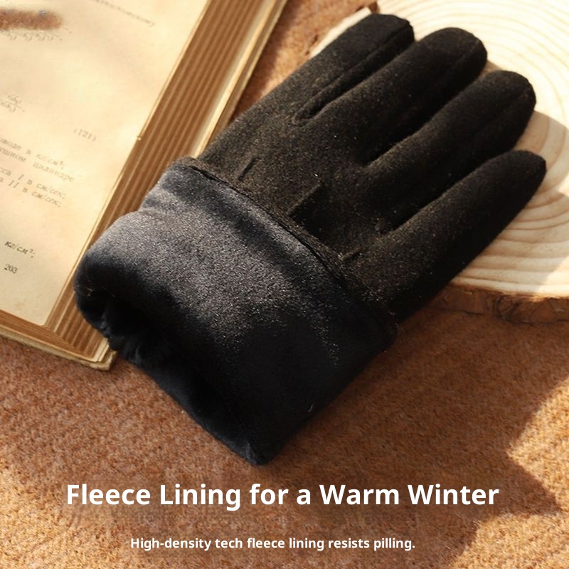 boy Boy 2025 New Men's Winter Wool Warm Full Finger Fashion Outdoor Touchscreen Fleece Cycling Gloves_voghion.com