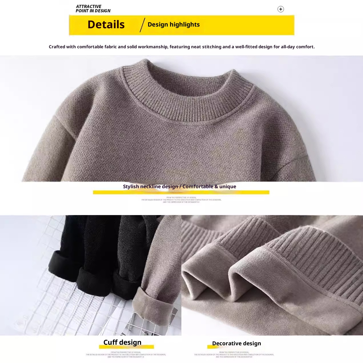 Maglione invernale da uomo, in pile spesso e largo, tinta unita, con scollo rotondo, lavabile in lavatrice, lavorato a maglia, per uomo_voghion.com