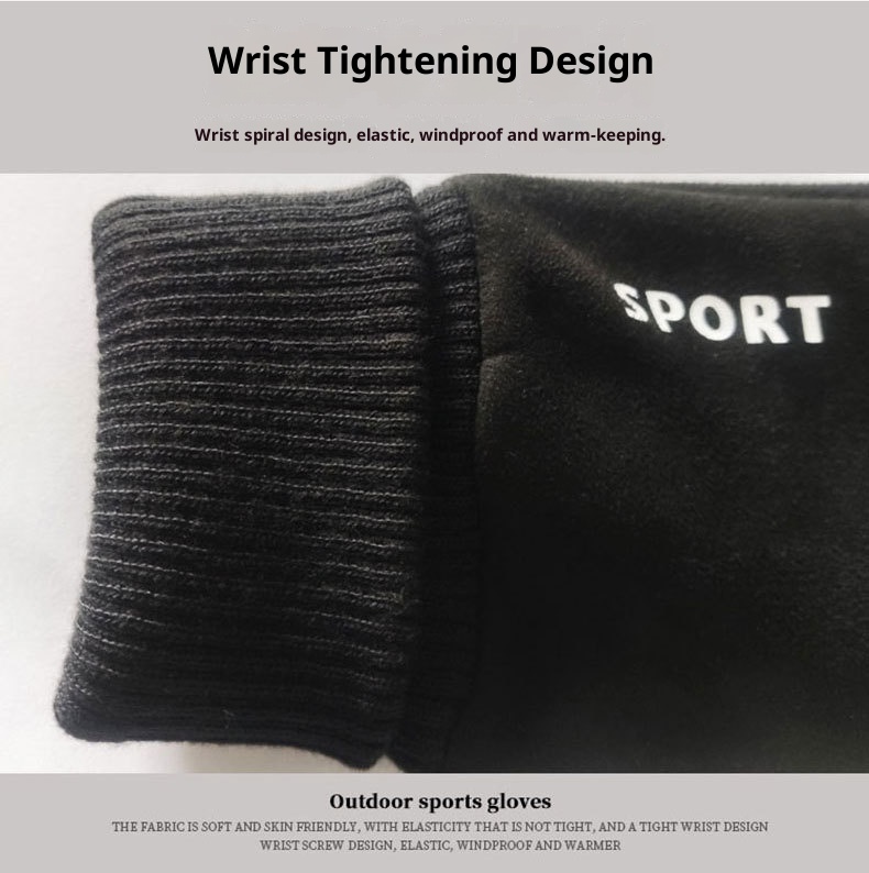 boy Boy Men's Winter Warm Fleece-Lined Touchscreen For Outdoor Riding, Driving, Motorcycle, Delivery, Suede Courier Gloves_voghion.com
