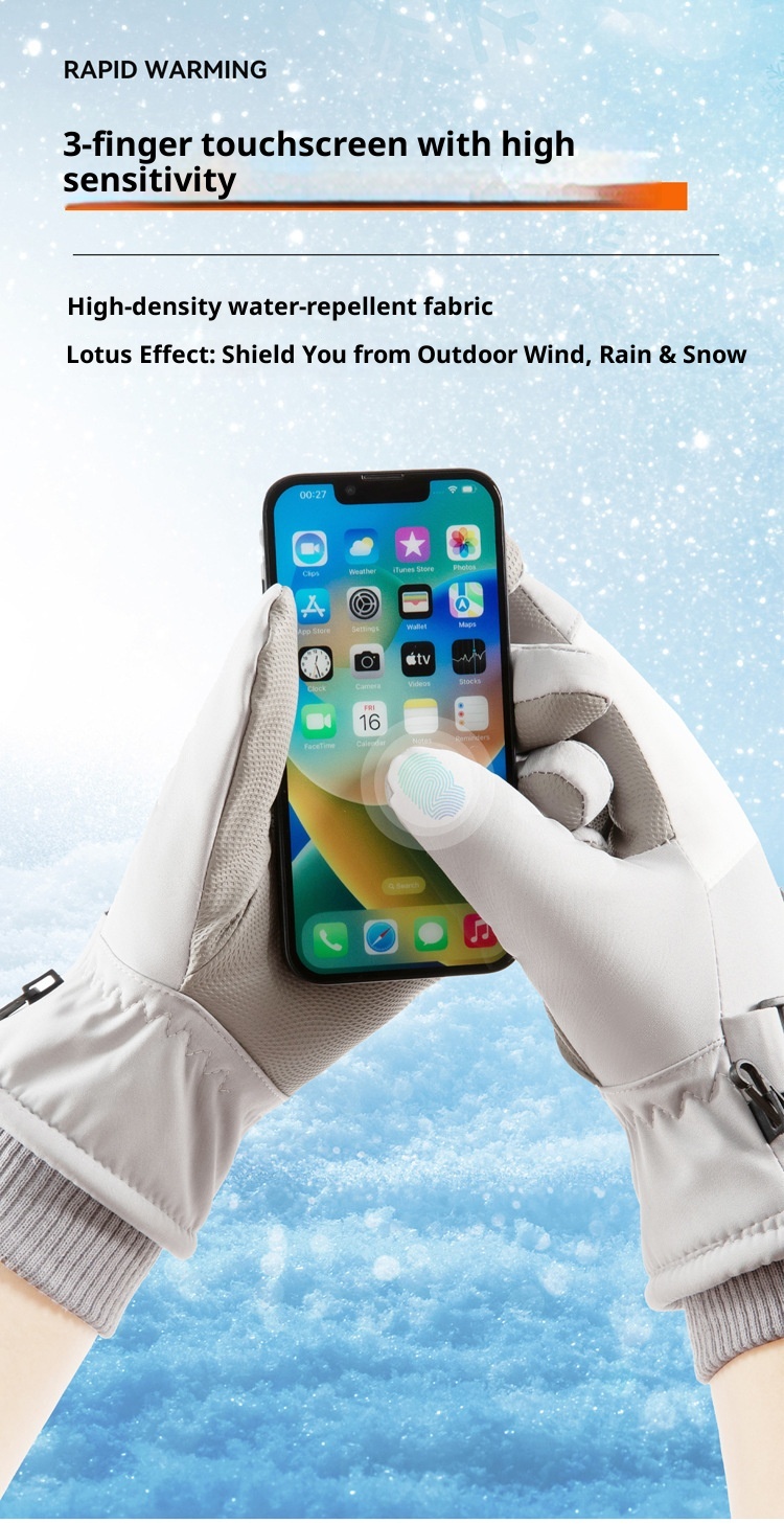 boy Boy Women's Ski Cycling Men's Touchscreen Cold-Proof Winter Warm Gloves Electric Bike Fleece-Lined_voghion.com