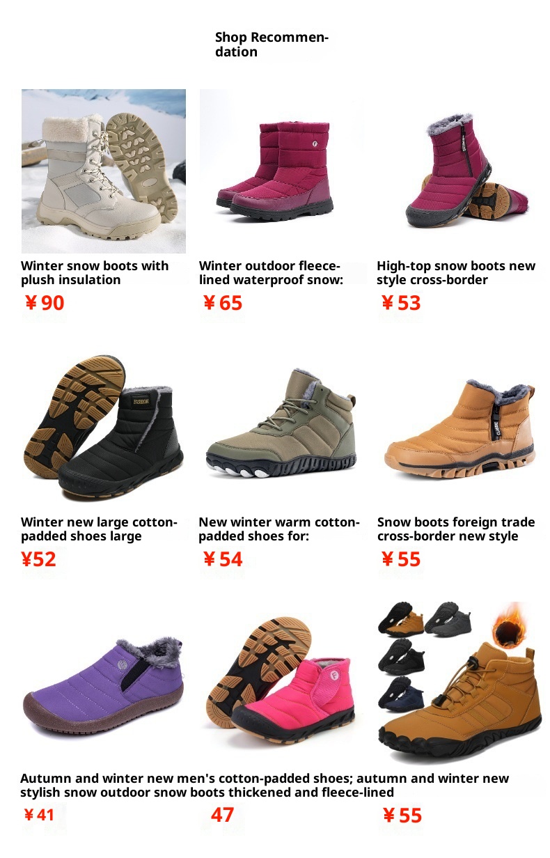 Zees Dames Outdoor Wandelschoenen Sneeuwschoenen Waterdicht Antislip Winter Fleece Gevoerd Verdikt Skischoenen Hoog Top Northeast Katoenen Schoenen_voghion.com