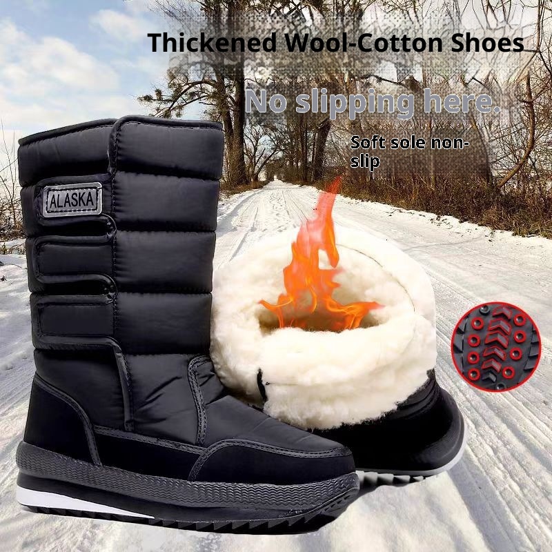 Zees Winter New Shoes Women, Northeast Snow For Men, Thickened Warm Thick-Soled Non-Slip Outdoor Ski Cotton Boots_voghion.com