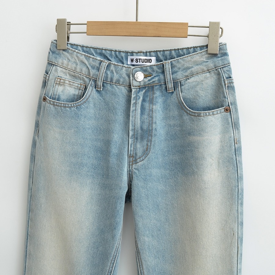 ChicShe 2025 Nieuwe INS Europese en Amerikaanse stijl gewassen witte mid-waist flared broek vloerlengte dames hoge taille afslankend_voghion.com