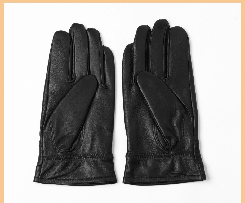 boy Boy Genuine Leather For Men Wholesale Labor Protection Men's Fleece-Lined Warm Sheepskin Gloves Thin Lining Autumn Winter_voghion.com