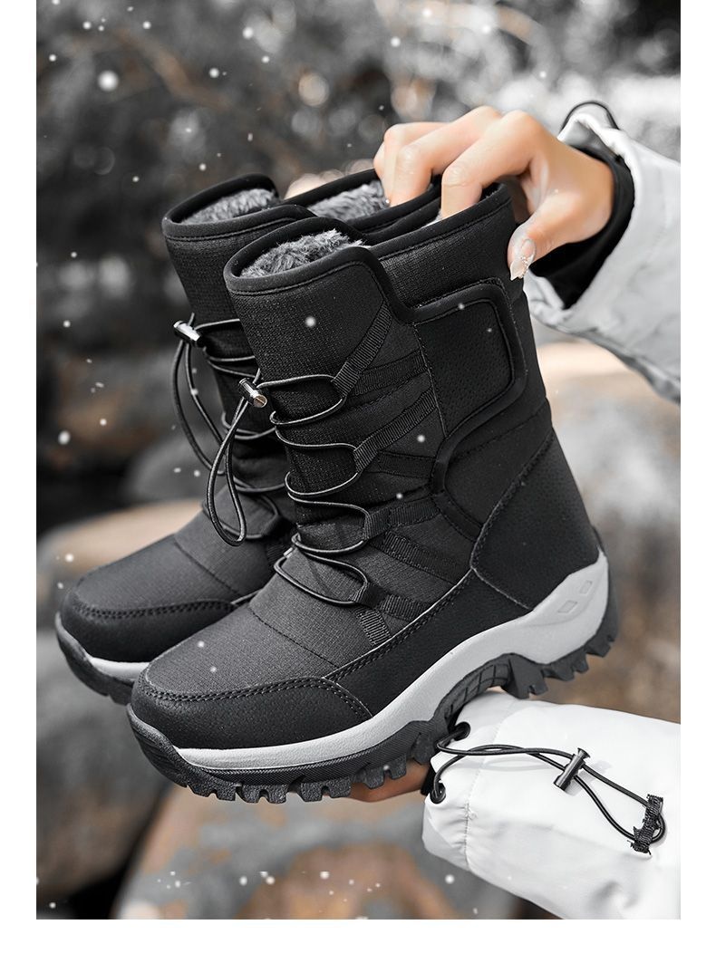 Zees Northeast Winter Boots For Women, Waterproof, Non-Slip, Warm, Fleece-Lined, Thickened, Outdoor Hiking, Snow Country_voghion.com