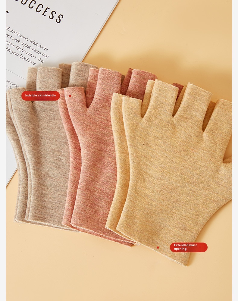 boy Boy Warm Gloves For Women, Heat-Generating, Anion Wool, Silk, Touchscreen, Autumn And Winter, Fingerless, Student, Men,_voghion.com