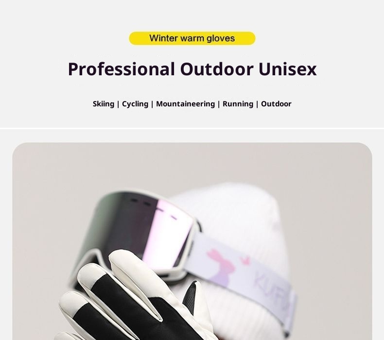 Damen-Winterhandschuhe 2024, neu, fleecegefüttert, dick, warm, kältebeständig, Touchscreen-kompatibel, winddicht, für Herren, E-Bike, Skifahren_voghion.com