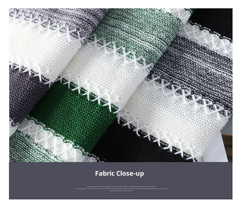 boy Boy Boy Boy Dropshipping Foreign Trade Wholesale Autumn Winter New Striped Men's Large Size Pullover Knitted Sweater For Men_voghion.com