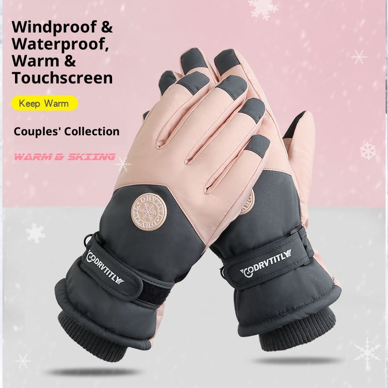 jongen Jongen Herfst Winter Ski Mannen Vrouwen Koppels Fietsen Sport Fleece Gevoerd Verdikt Winddicht Waterdicht Koudebestendig Touchscreen_voghion.com