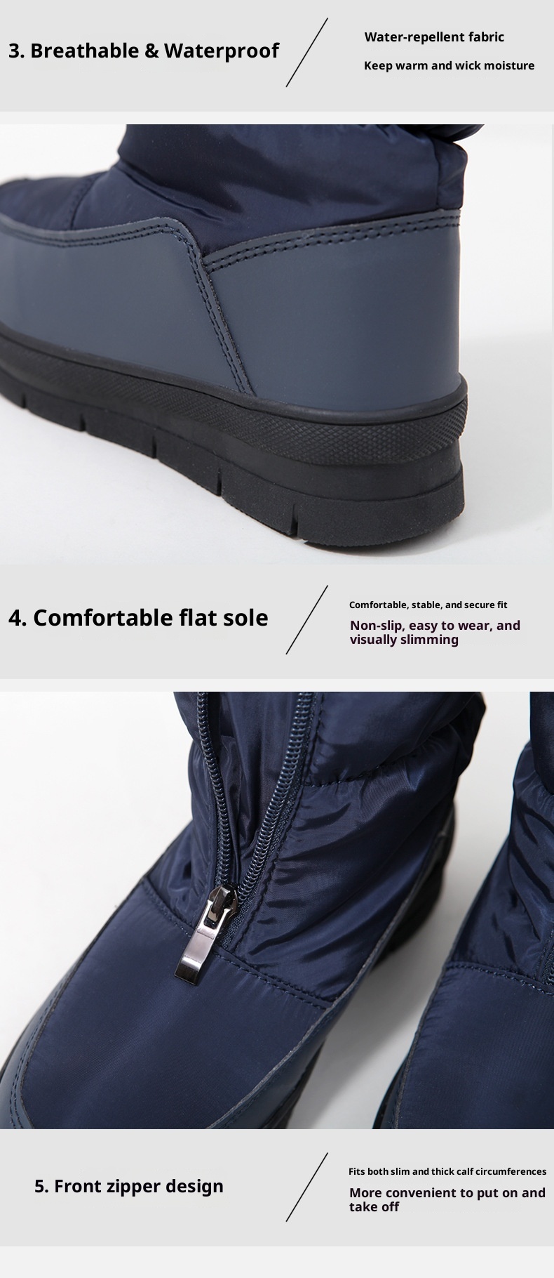 Zees Foreign Trade Cross-Border Winter Women's Snow Non-Slip Snowproof Fleece-Lined Warm Ski Resort Travel Slimming High Tube_voghion.com