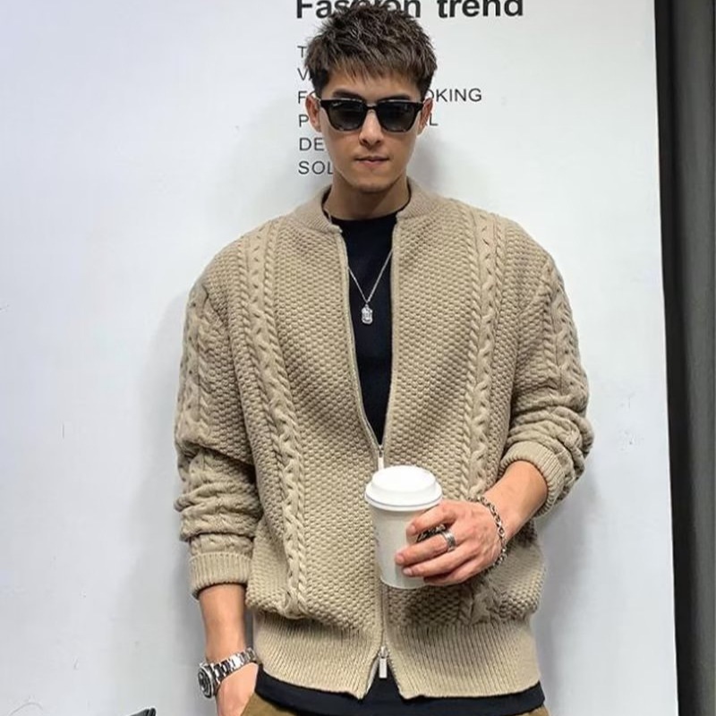 boy Boy Boy Boy Japanese Autumn Thick Men Korean Version Trendy Loose Knitwear Winter Ins Hong Kong Style Lazy Sweater Coat_voghion.com