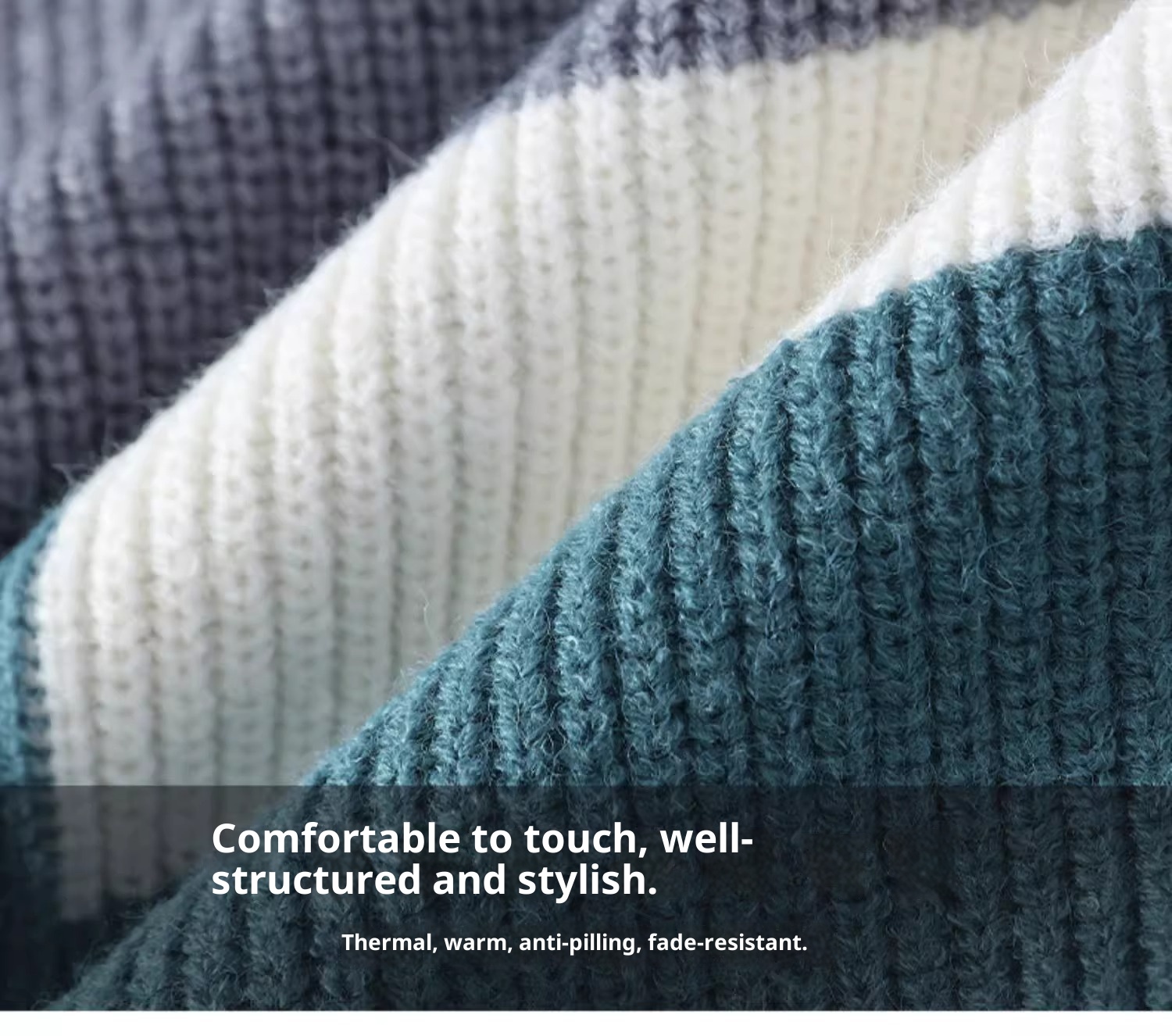 boy Boy Boy Boy Color Block Knitted Crew Neck Cashmere Warm Men's Top Casual Fashion Loose Inner Layer Base Sweater Jacket_voghion.com