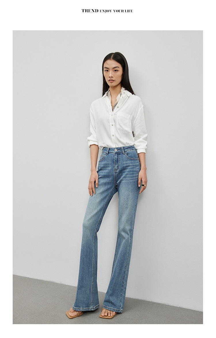 ChicShe Damesjeans Herfst High-End Hoogwaardig Ontwerp Hoge Taille Slim Fit Comfortabele Eenvoudige Uitlopende Broek_voghion.com