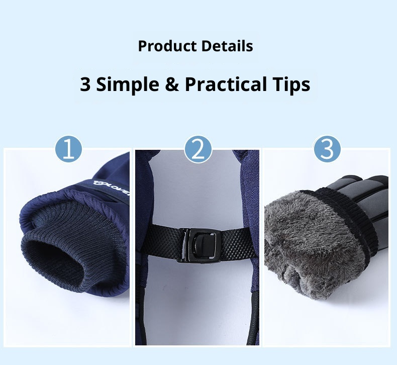 Boy Ski 2025 Winter Herren und Damen Outdoor Bergsteigen Winddicht Kältedicht Fleecegefüttert Touchscreen Verdickt Warme Handschuhe_voghion.com