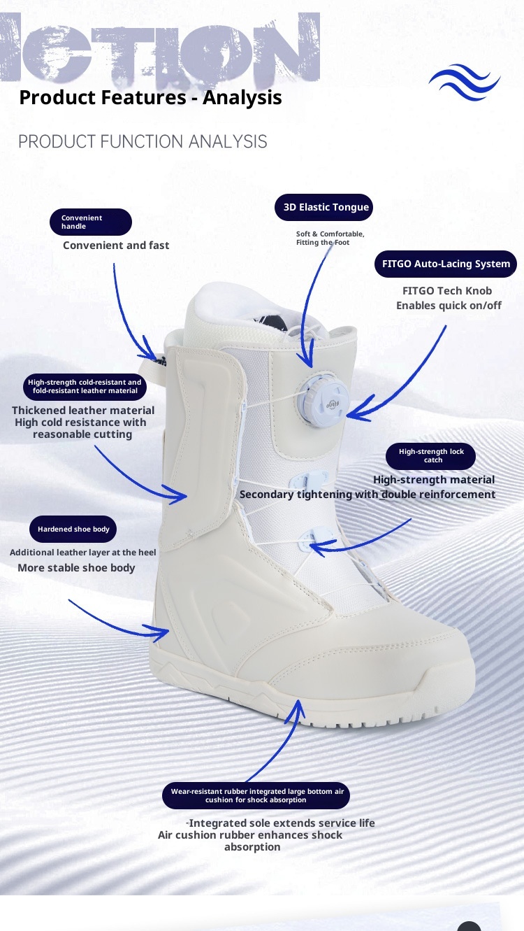 Zees Lanke Sneeuwschoenen Outdoor Ski-uitrusting Heren en Dames Snowboardlaarzen Waterdicht Warm Plat Bloem Carving Schaatsen_voghion.com