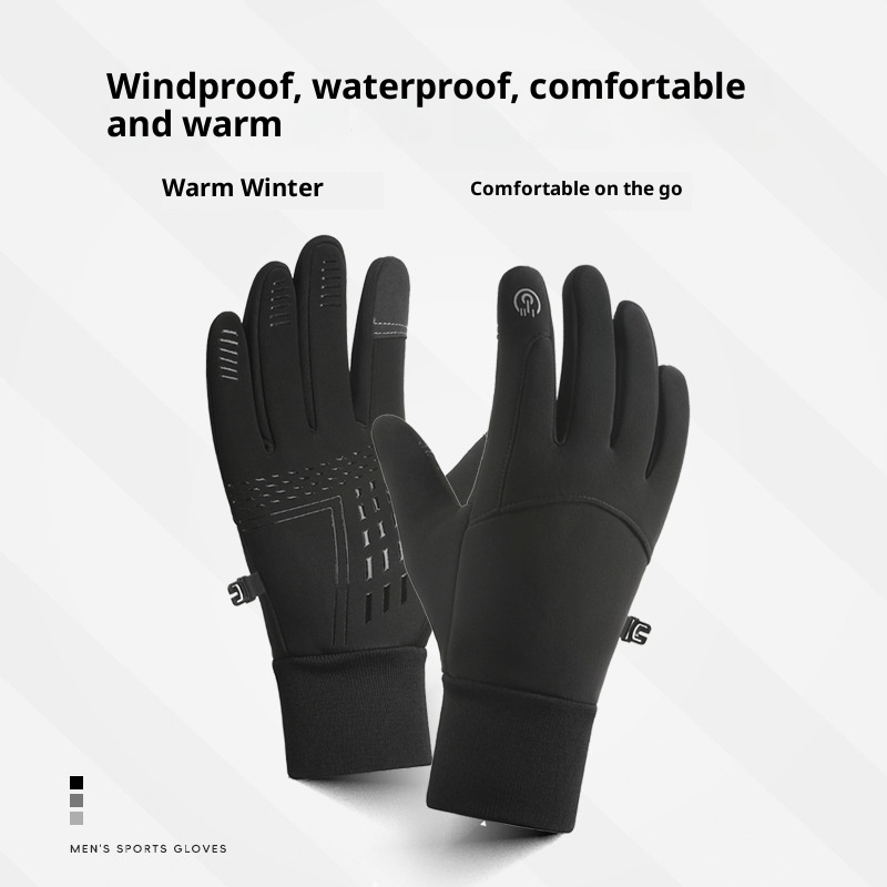Jungen-Handschuhe für Herbst und Winter, warm, geeignet für Radfahren, Skifahren, Bergsteigen, Autofahren, Reiten, Fleece, Touchscreen-kompatibel, rutschfest_voghion.com