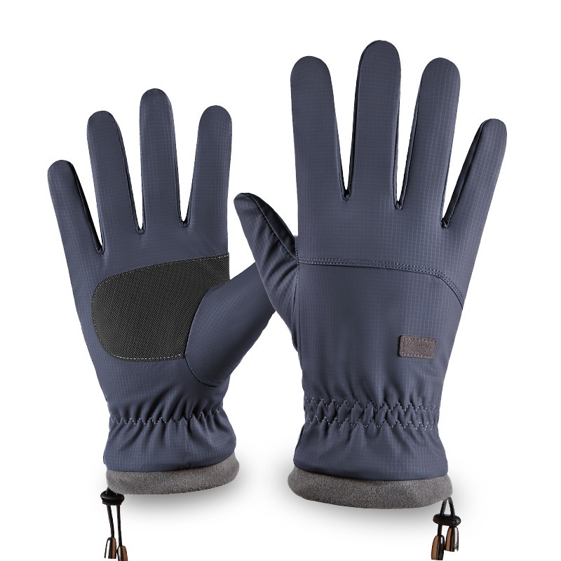 boy Boy Winter Warm For Men Skin Feel Windproof Waterproof Thickened Fleece Cold-Proof Touchscreen Outdoor Cycling Ski Gloves_voghion.com
