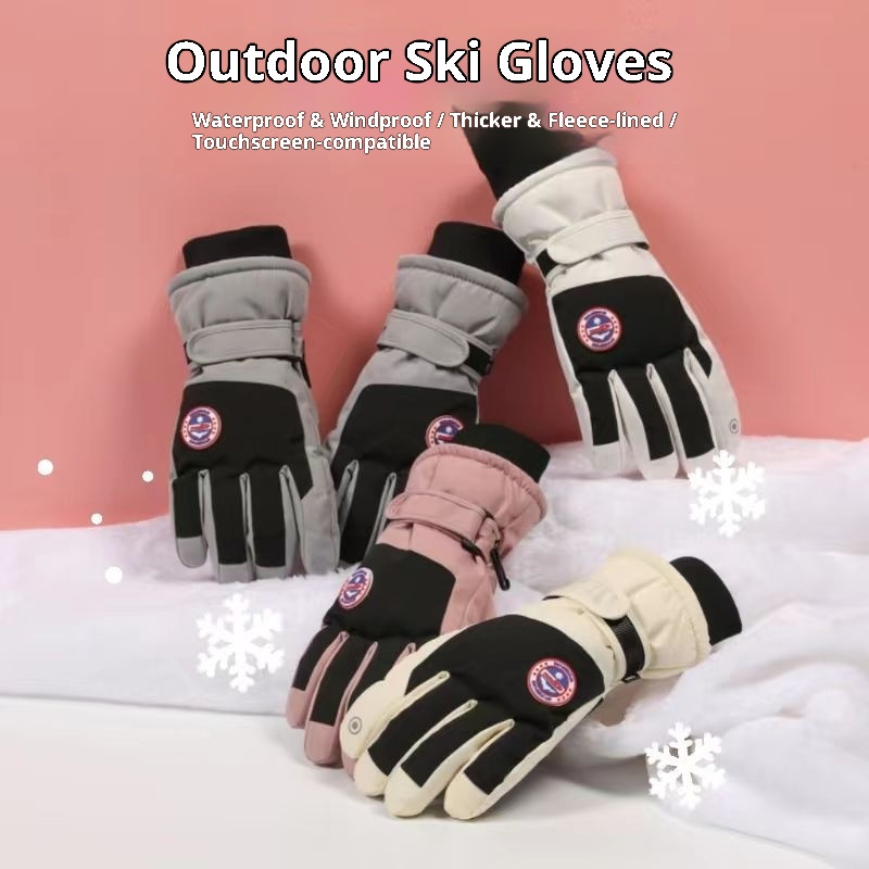 Boy Winterski für Damen und Herren, Touchscreen, warm, wasserdicht, kältebeständig, fleecegefüttert, dick gefüttert, winddicht, Outdoor_voghion.com