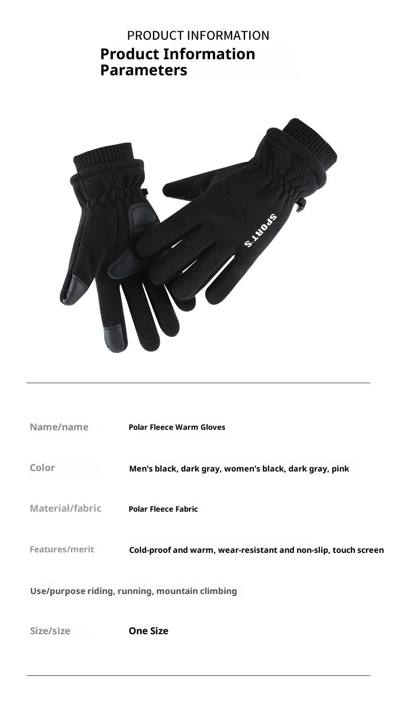 boy Boy Boy Warm M's Polar Fleece Winter Fleece-Lined Thicked Windproof Cold-Proof Outdoor Riding Sports Touch Scre Gloves_voghion.com