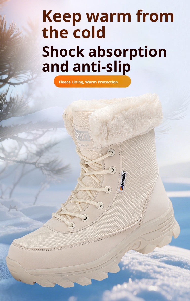 Zees Foreign Trade Outdoor antislip dikke warme katoenen schoenen voor dames Winter Northern Travel Ski Snowboots grote maat_voghion.com