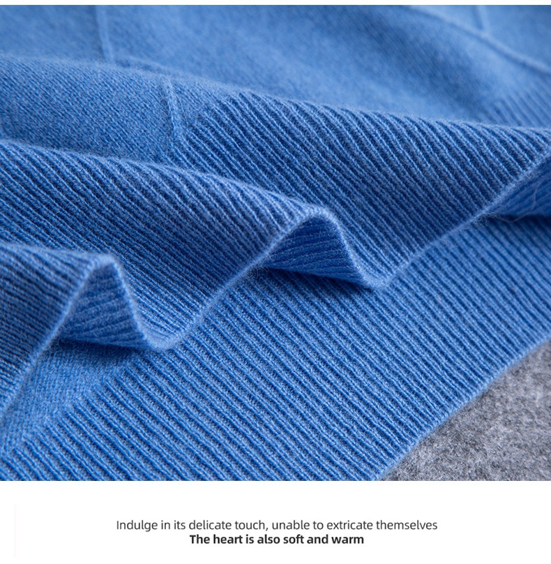 Maglione spesso da uomo in pura lana con scollo a V, autunno inverno 2024, nuovo modello casual da lavoro, con scollo a cuore_voghion.com