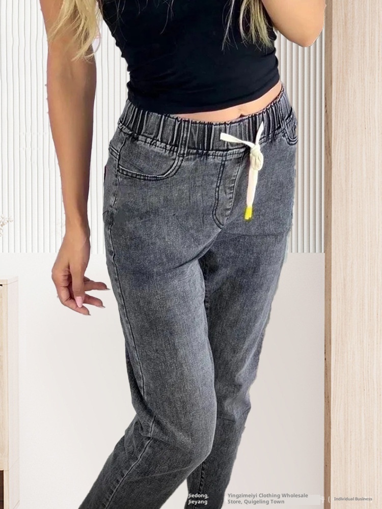 ChicShe Buitenlandse Handel Europees en Amerikaans Lente Zomer Winter Casual Veelzijdige Lange Rechte Broek Elastische Taille_voghion.com