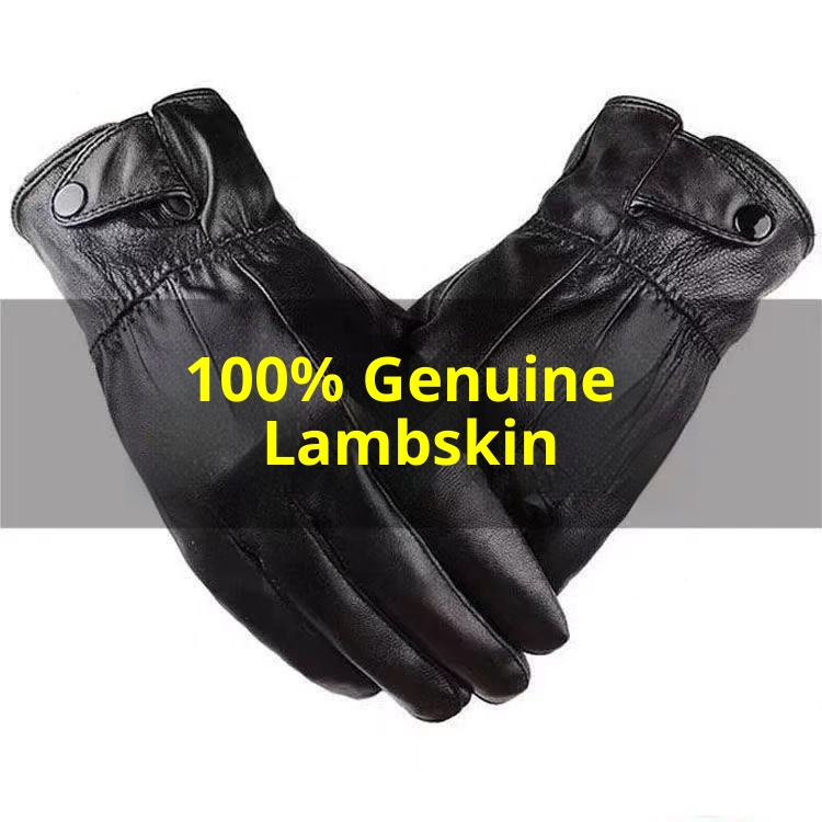 boy Boy Genuine Leather Winter Motorcycle Riding Adult Plus Velvet Warm Outdoor Sheepskin Cold-proof Gloves Men_voghion.com