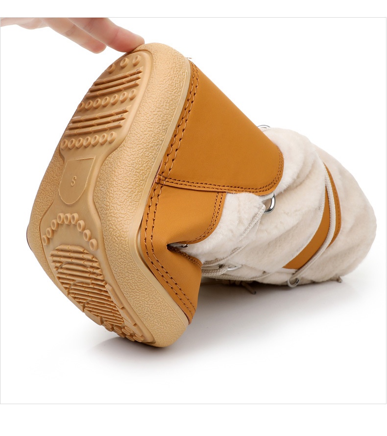 Zees 2025 New Thickened Ski Space With Lamb Wool Fur Patchwork High Tube Snow Boots For Export To Europe And America_voghion.com