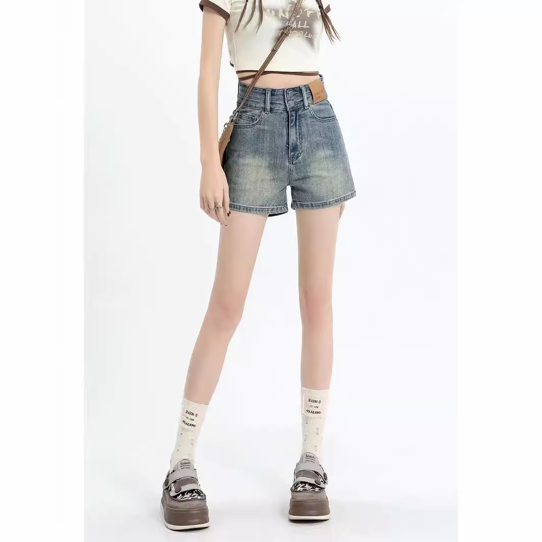 ChicShe Amerikaanse Retro Distressed High-Waisted Jeans voor Dames Zomermeisjes Chic Slim Fit Hotpants Ins Trendy Shorts_voghion.com