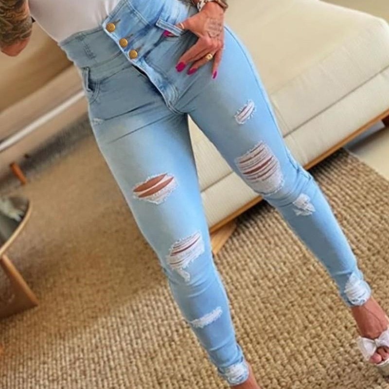 ChicShe 2025 Spring And Autumn New High-Waisted Denim For Women Bestselling Ripped Skinny Pants High Elastic Slimming_voghion.com
