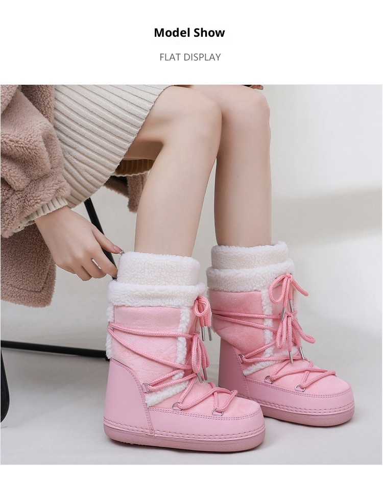 Zees Y035 Export European Lamb Wool High Tube Suede Space Women's Ski Northeast Snow Country Moon Boots Warm_voghion.com