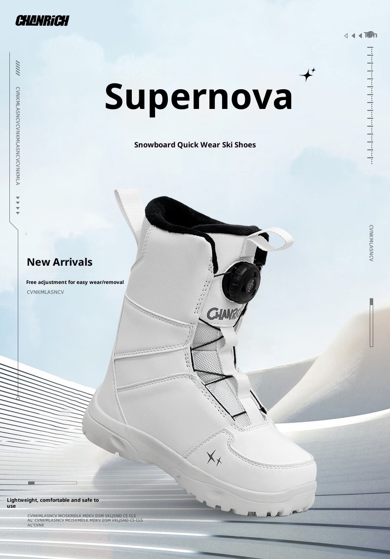 Zees CHANRICH Snowboard Boots For Kids Beginners Quick-Wear Knob Buckle Waterproof Warm Professional All-Region Ski Shoes_voghion.com