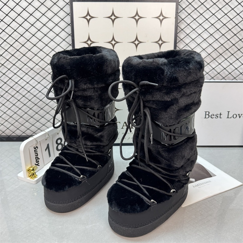 Zees 2025 Winter New Upgraded Moon Snow Damen-Skischuhe mit hohem Schaft, Schnürung, rutschfest und warm_voghion.com