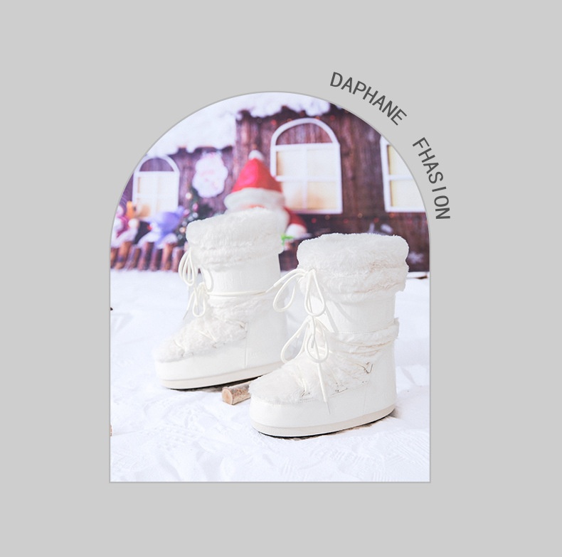 Zees Space 2025 Winter Ski Parent-Child Internet Celebrity Same Style Mid-Calf Thickened Plush Northeast Snow Country Moon_voghion.com